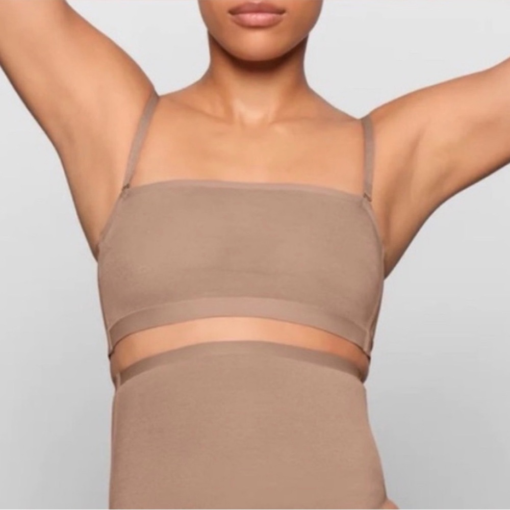 Skims Power Mesh Bandeau in Clay - NWT